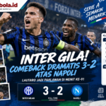 Inter Gila! Comeback Dramatis 3-2 atas Napoli, Lautaro Jadi Pahlawan Menit ke-91