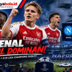 Arsenal Tampil Dominan Lawan Napoli, Menang 1-0 Berkat Gol Spektakuler Ødegaard